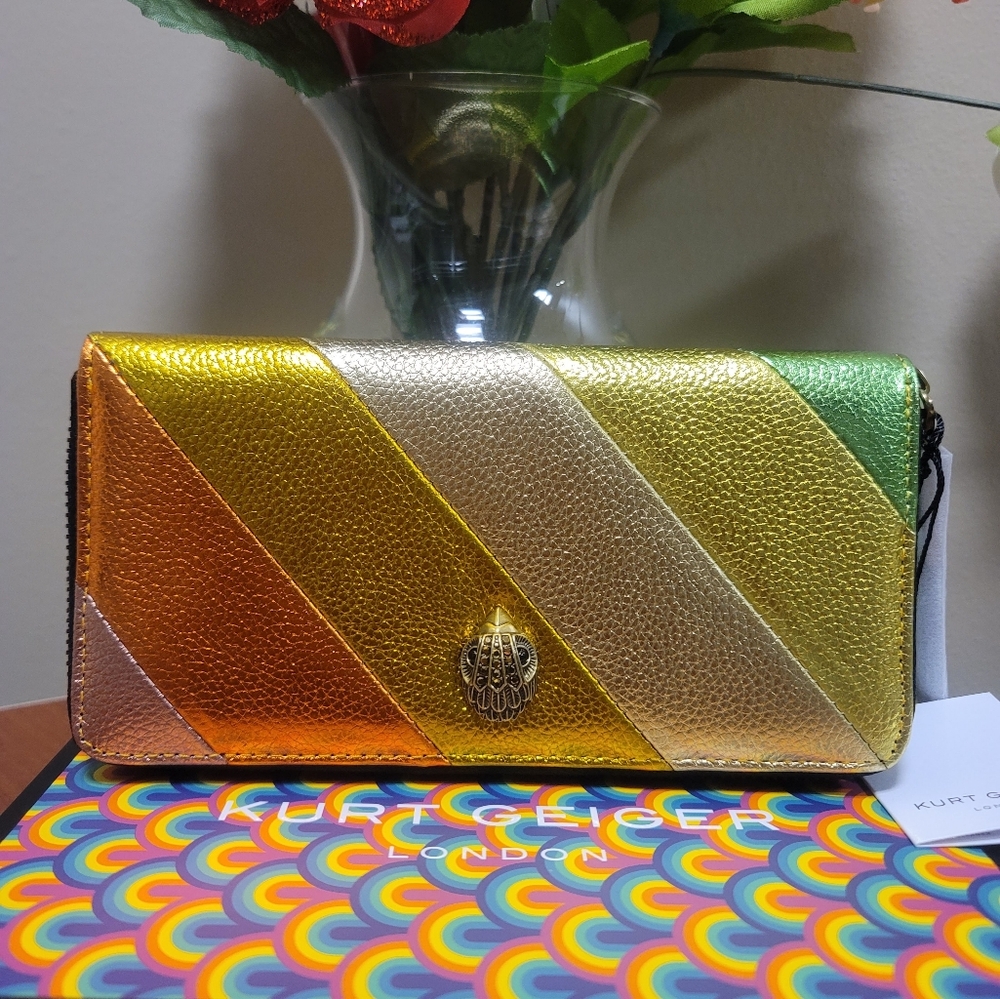 KURT GEIGER LONDON LEATHER ZIP WALLET - Picture 4 of 12